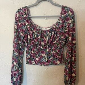 LUSH Floral Long Sleeve Women's Top